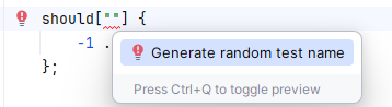 Empty test names